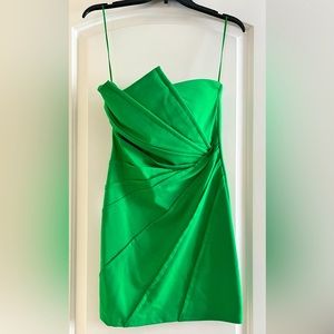 WOW COUTURE -  bodycon/form fitting, Strapless, Green Dress, Size M